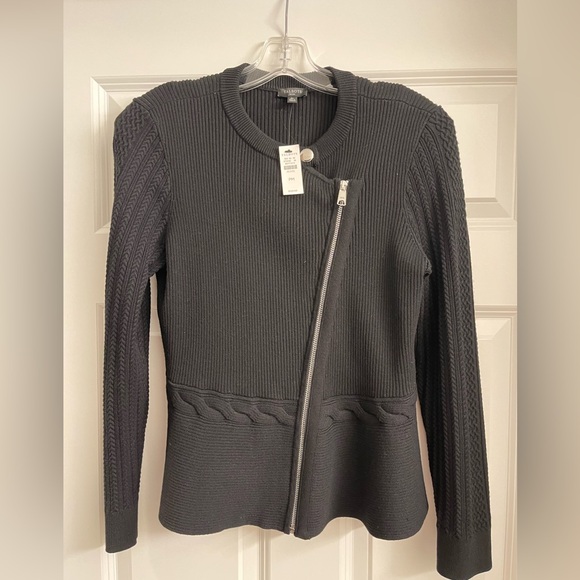 Talbots Black peplum sweater. Brand new, never worn. Size Petite Medium. - Picture 1 of 3